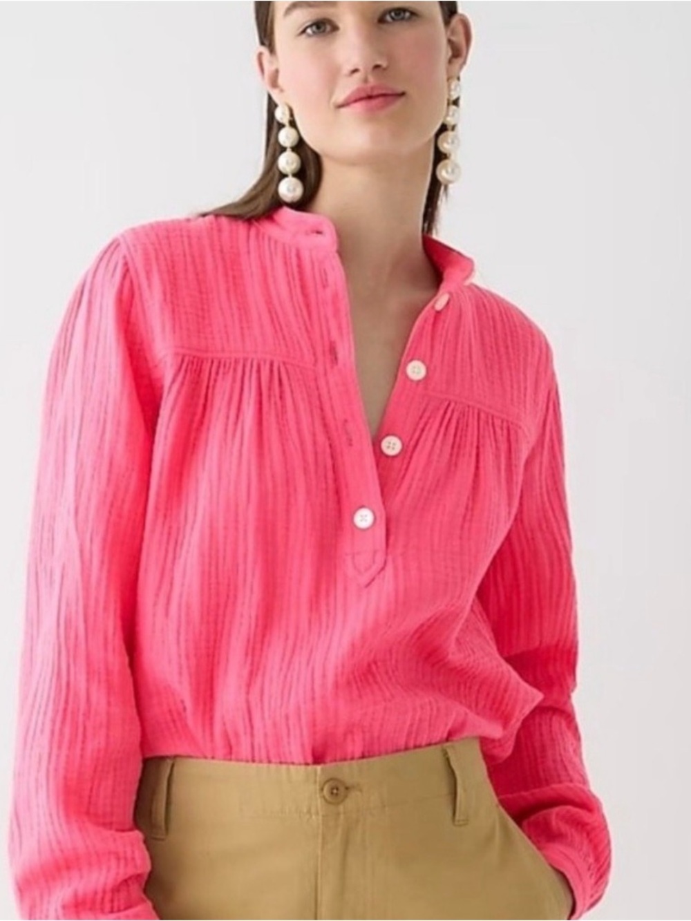 J. CREW FRESCO SOFT GAUZE PULLOVER TOP